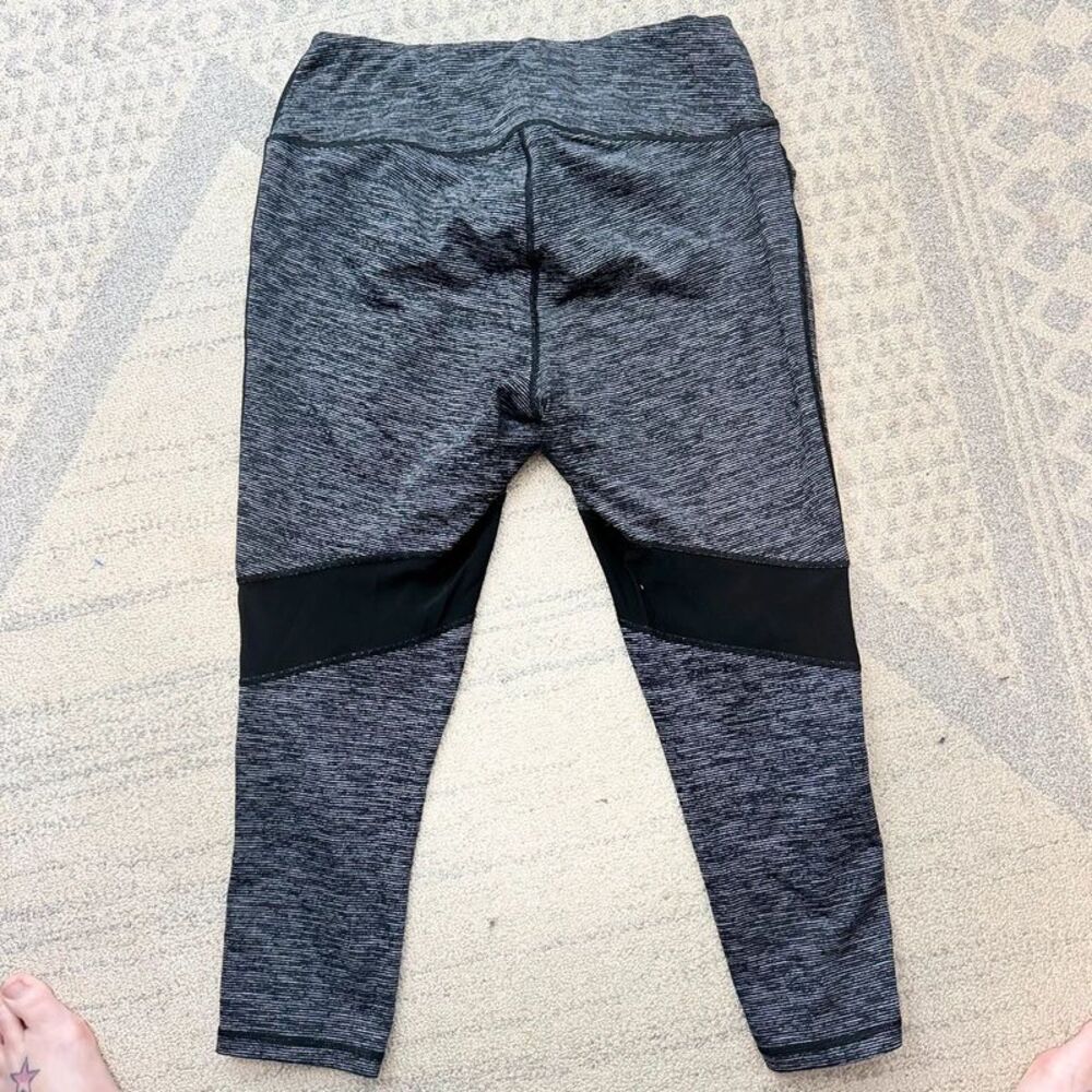 Torrid Active Leggings Size 1 Black Gray Mesh